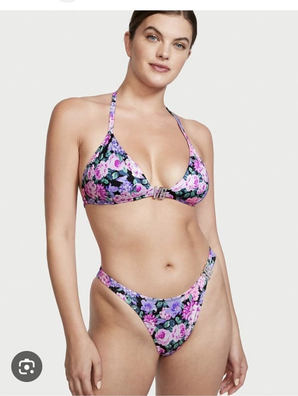 Victoria's Secret Pink Floral Triangle Bikini Set XS